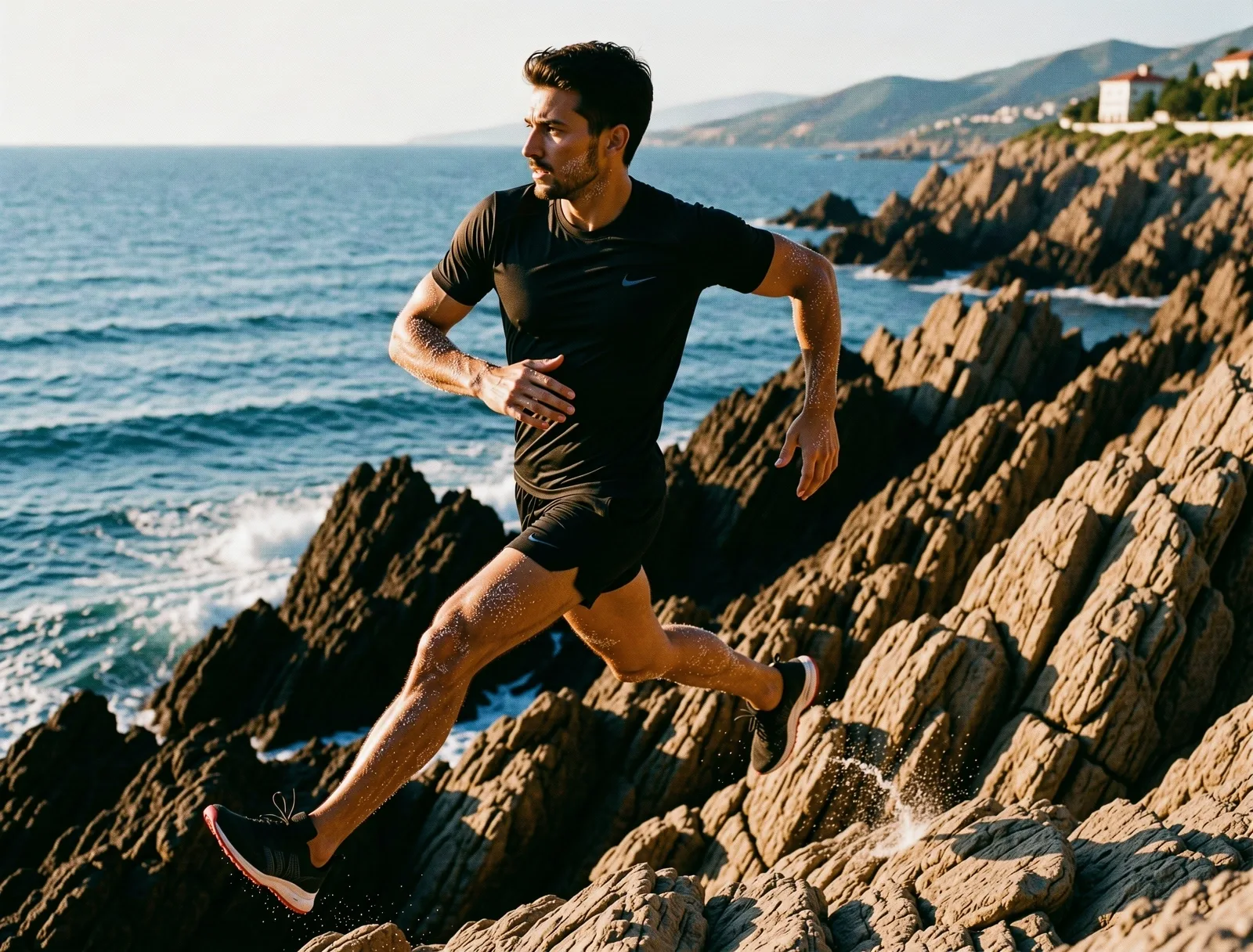 High-contrast athletic movement in Vlorë